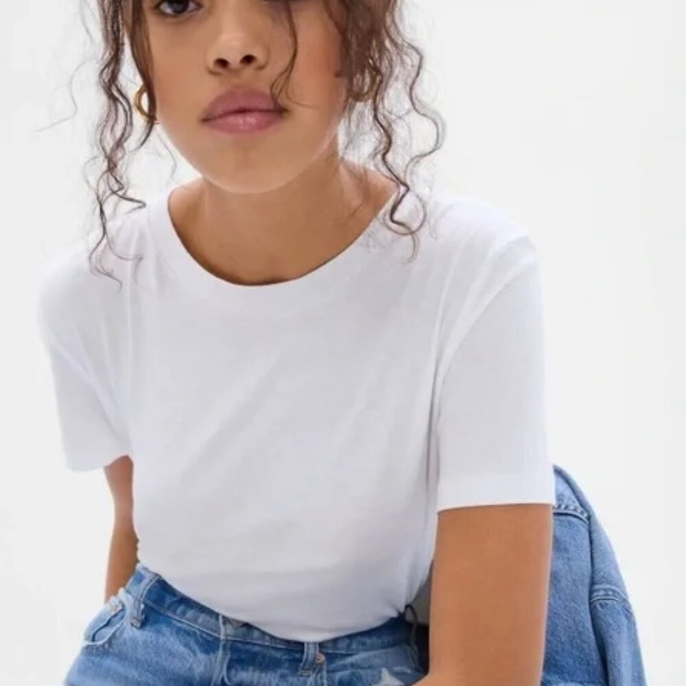 Gap Basic White Tee | Organic Cotton | Size L Tall | NWT | Short Sleeve Crew Nec